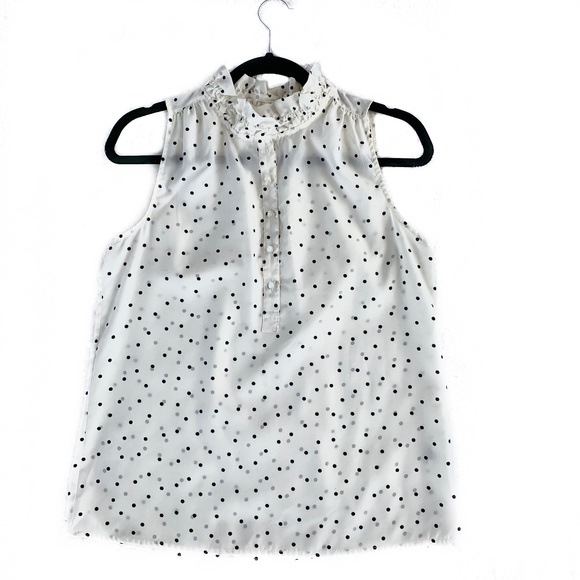 J. Crew Tops - J. Crew Teagan ruffle polka dot sleeveless blouse